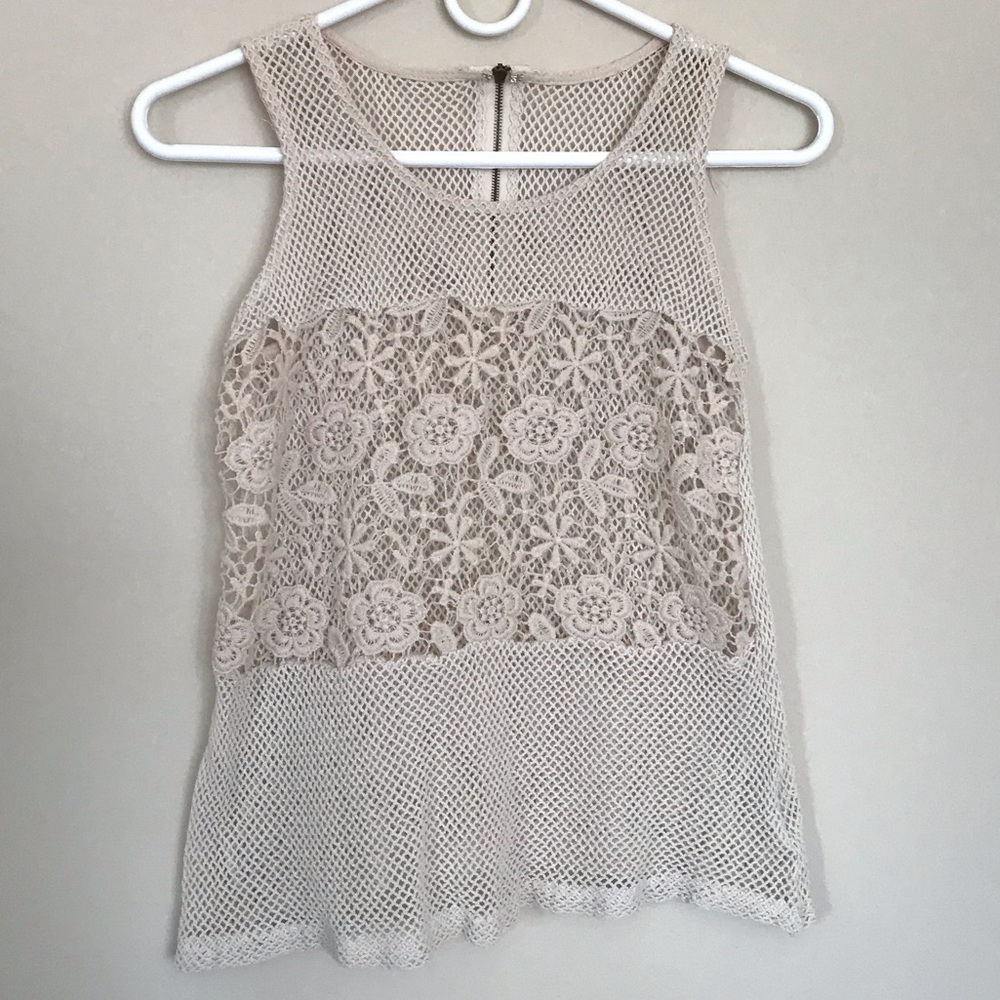 ❤️5/25 Double Zero S Boho Hippie Crochet Tank Top